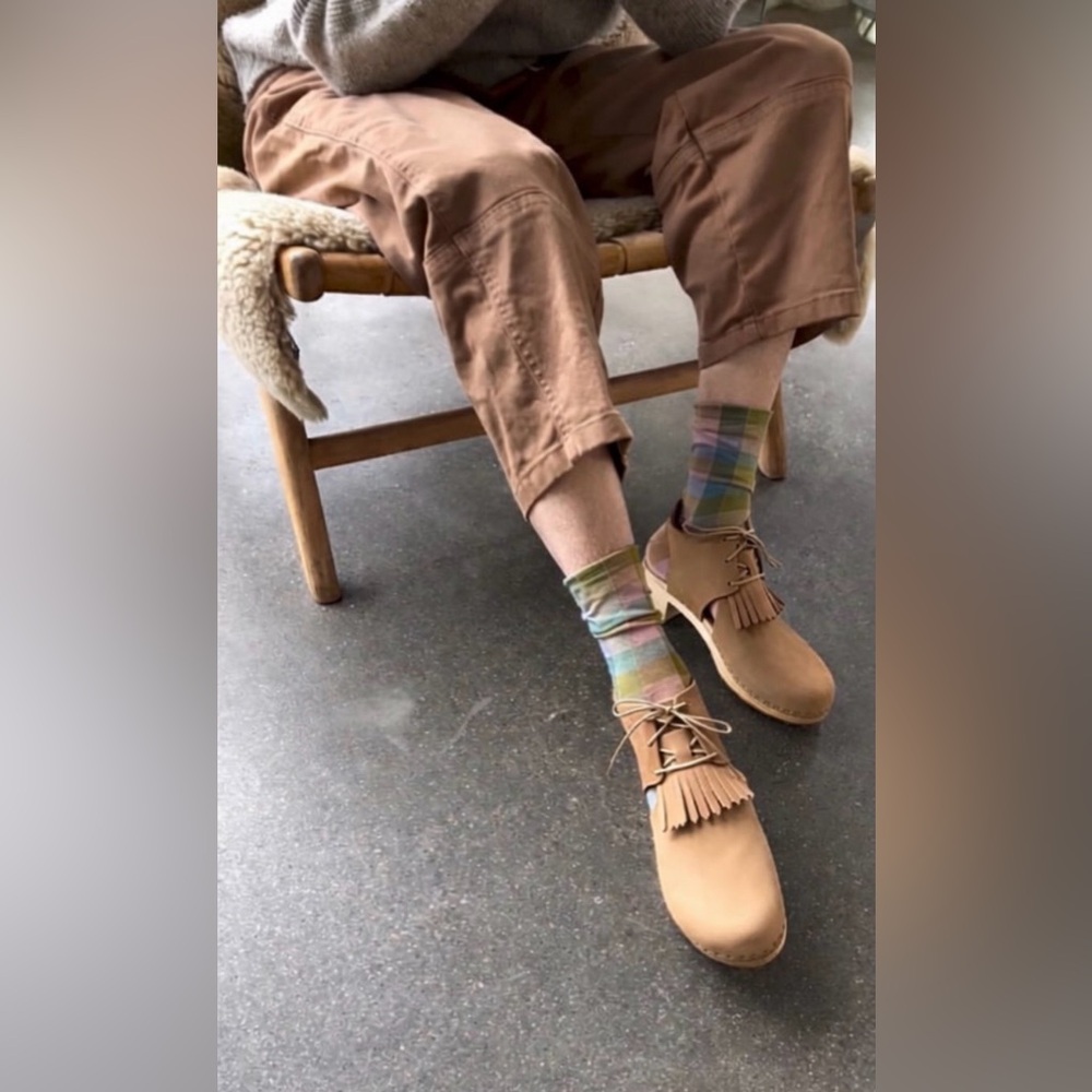 BRYR Zoe Monochrome Platform Clog with Detachable Kilt | Size 8